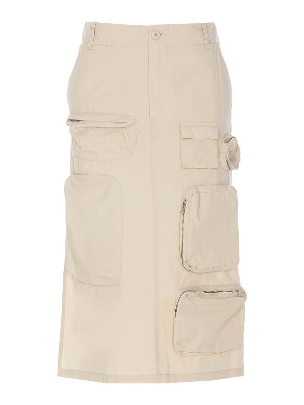 MM6 MAISON MARGIELA: gonne al ginocchio  e longuette - Beige Midi Skirt