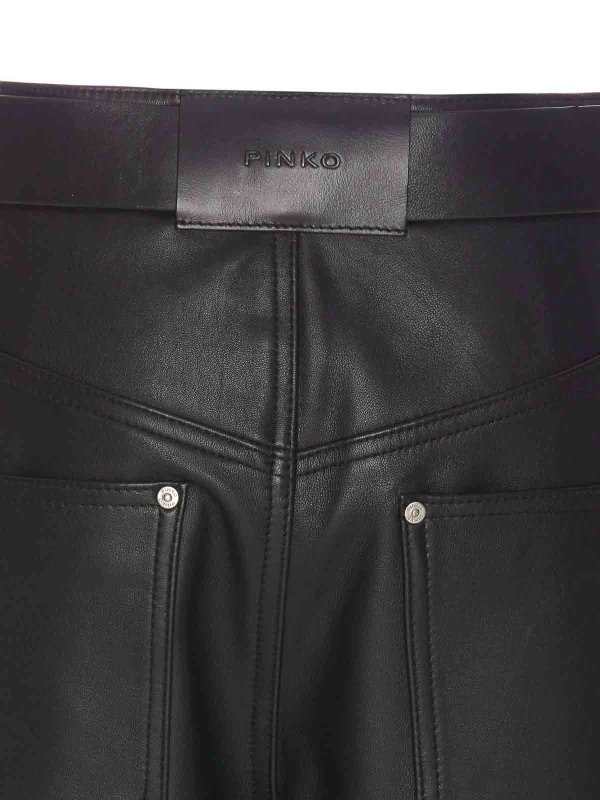 The Best Shops Pinko: レザートラウザー - レザーパンツ - 黒
