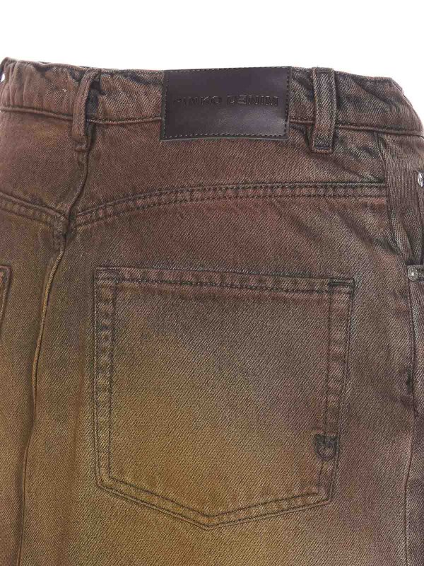 The Best Shops Pinko: Knee length skirts & Midi - Ritmo Denim Midi Skirt