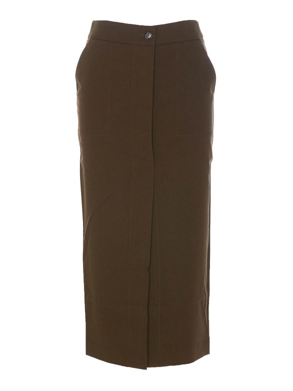 Pinko: Knielange und Midi Röcke - Midirock - Grün