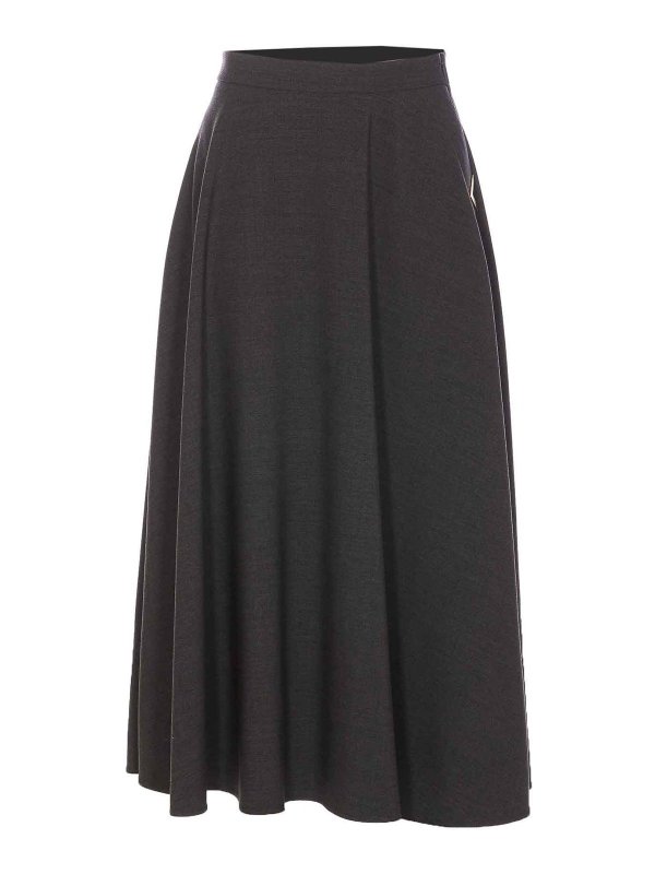 VALENTINO: gonne al ginocchio  e longuette - Gonna Vlogo grigia