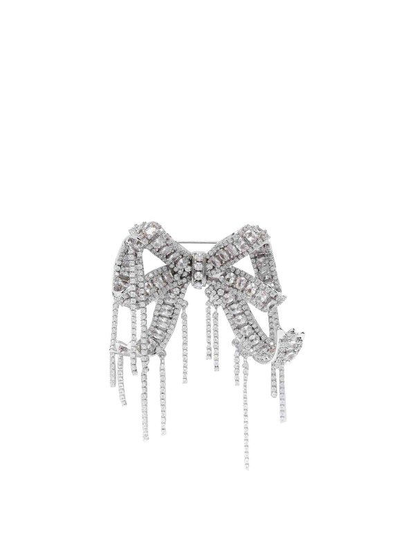 Self Portrait: hair accessories - Crystal embellished bow brooch