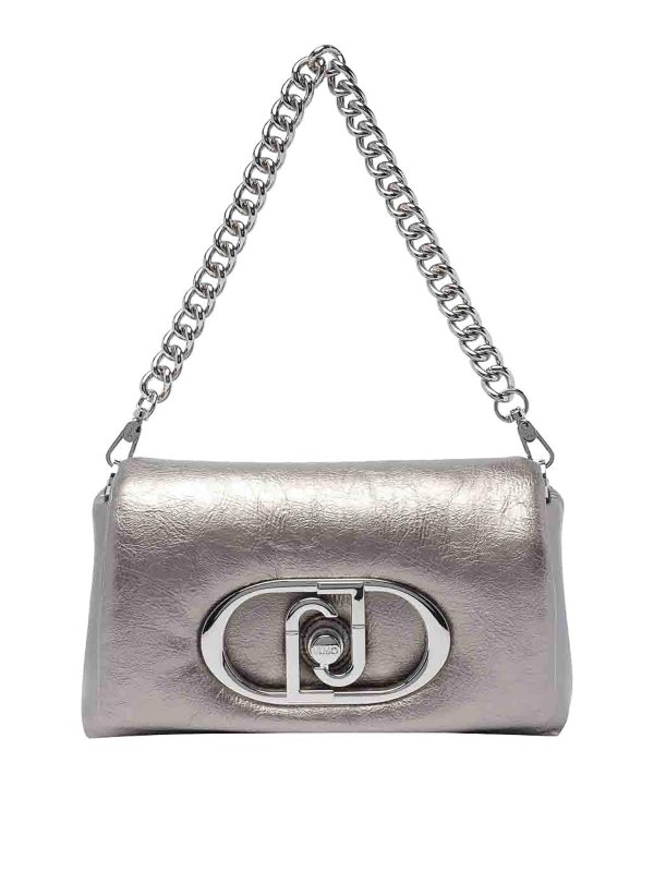 Liu Jo: cross body bags - Silver Logo Shoulder Bag