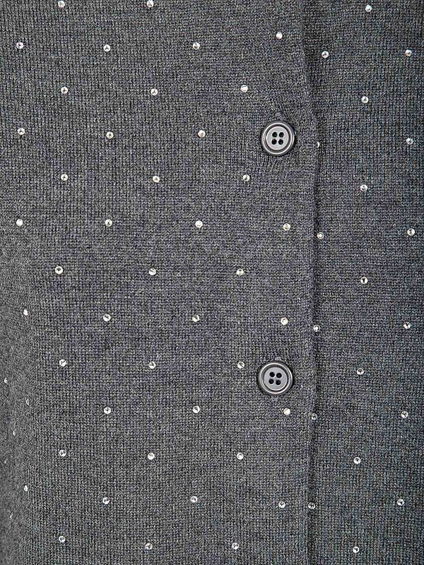 The Best Shops FABIANA FILIPPI: cardigans - Crew Neck Cardigan With Embroidery