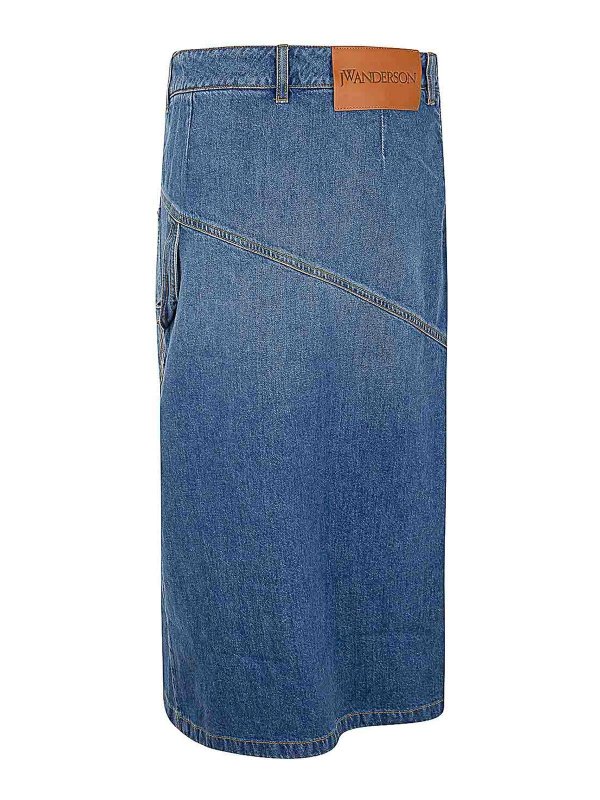 J.W. ANDERSON: Knee length skirts & Midi online - Twisted Midi Skirt Denim