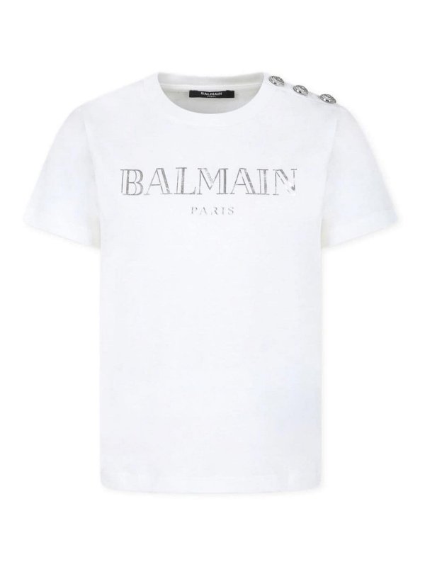 Balmain: t-shirts - Cotton T-Shirt