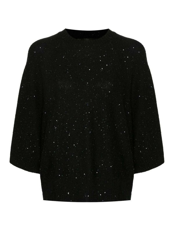 FABIANA FILIPPI: Suéteres con cuello pico - Suéter Cuello Redondo - Negro