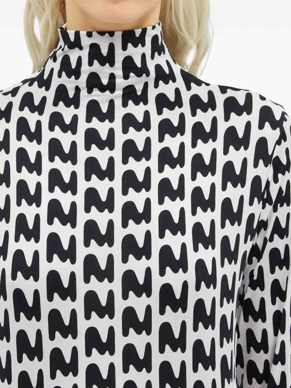 Stretch High Neck T-Shirt With Print shop online: m.s.g.m.