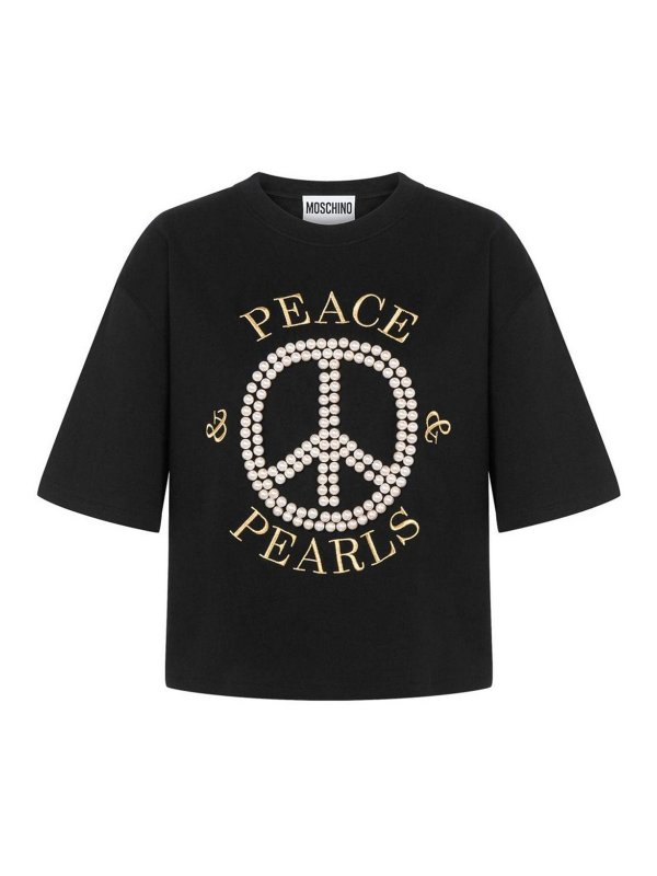 MOSCHINO: Suéteres con cuello pico - Suéter Cuello Redondo - Negro