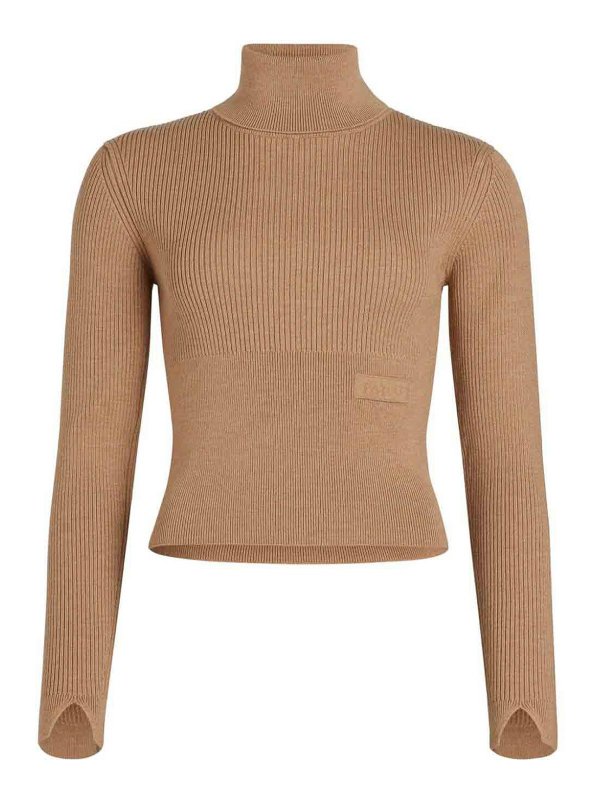 PATOU: Strickpullover mit Rundhalsausschnitt - Rundhalspullover - Beige