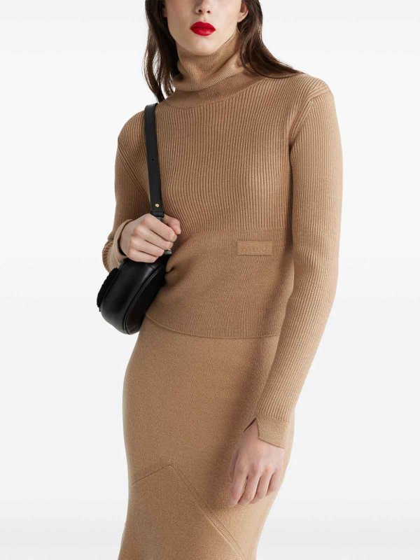 PATOU: Strickpullover mit Rundhalsausschnitt online - Rundhalspullover - Beige