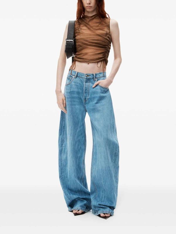 ALEXANDER WANG: Jeans à jambe droite online - Jean Droit - Bleu