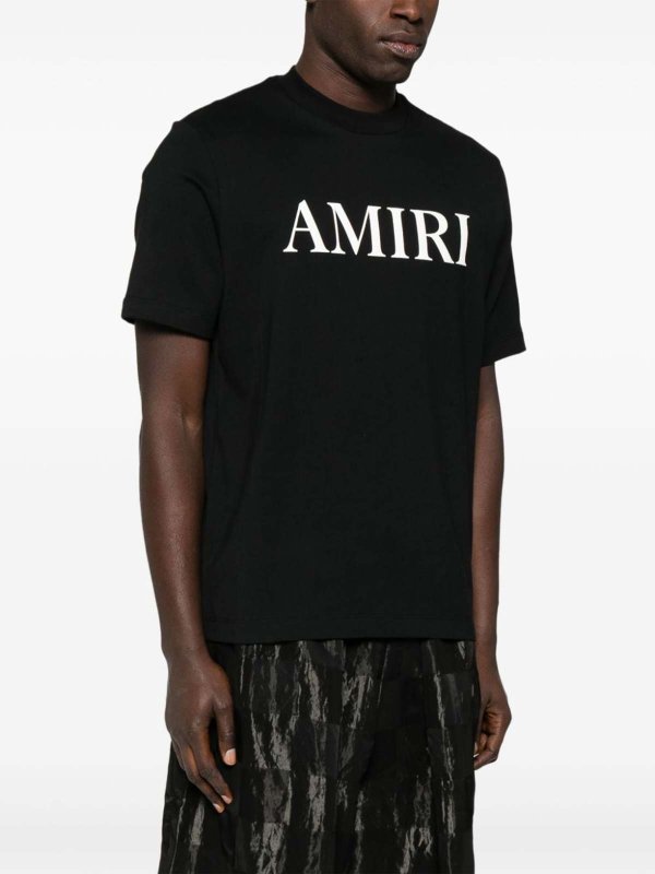 Cotton T-Shirt With Front Logo Print shop online: AMIRI