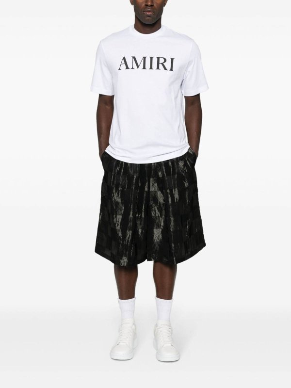 AMIRI: t-shirt online - T-shirt in cotone con stampa logo frontale