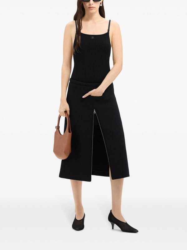 The Best Shops Courreges: Tops & Tank tops - Ribbed Viscose Top With Embroidered Logo