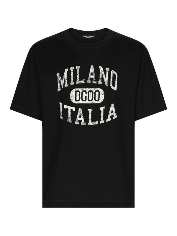 DOLCE & GABBANA: t-shirts - Cotton T-Shirt With Front Print