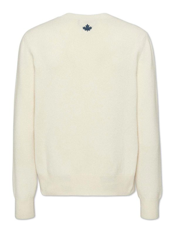 DSQUARED2: Suéteres con cuello pico online - Suéter Cuello Redondo - Blanco