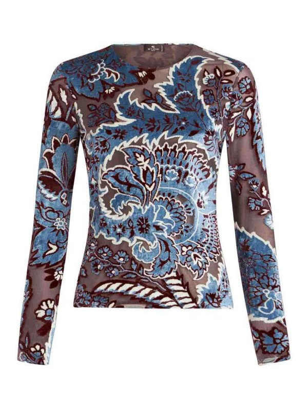 ETRO: Suéteres con cuello pico - Suéter Cuello Redondo - Multicolor