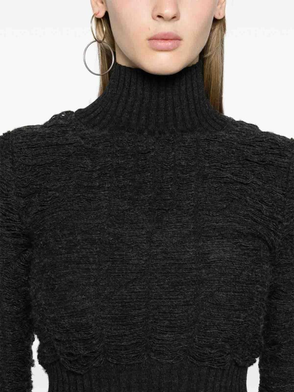 MM6 MAISON MARGIELA: Strickpullover mit Rundhalsausschnitt online - Rundhalspullover - Grau