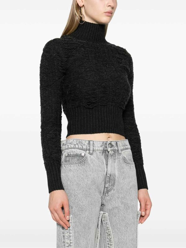 The Best Shops MM6 MAISON MARGIELA: Strickpullover mit Rundhalsausschnitt - Rundhalspullover - Grau
