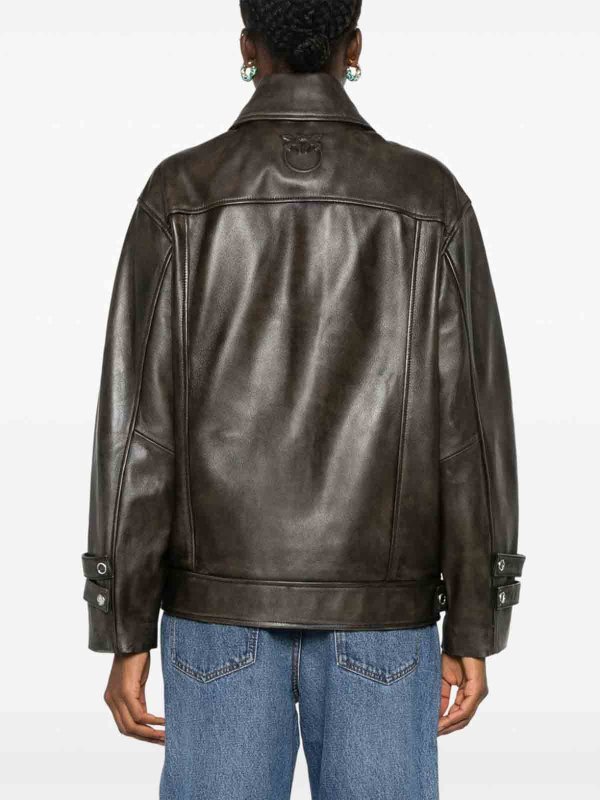 Pinko: giacche in pelle online - Giacca in pelle