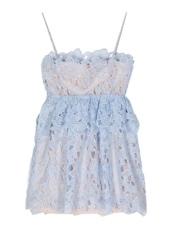 Self Portrait: ショートドレス - ショートドレス - ライトブルー