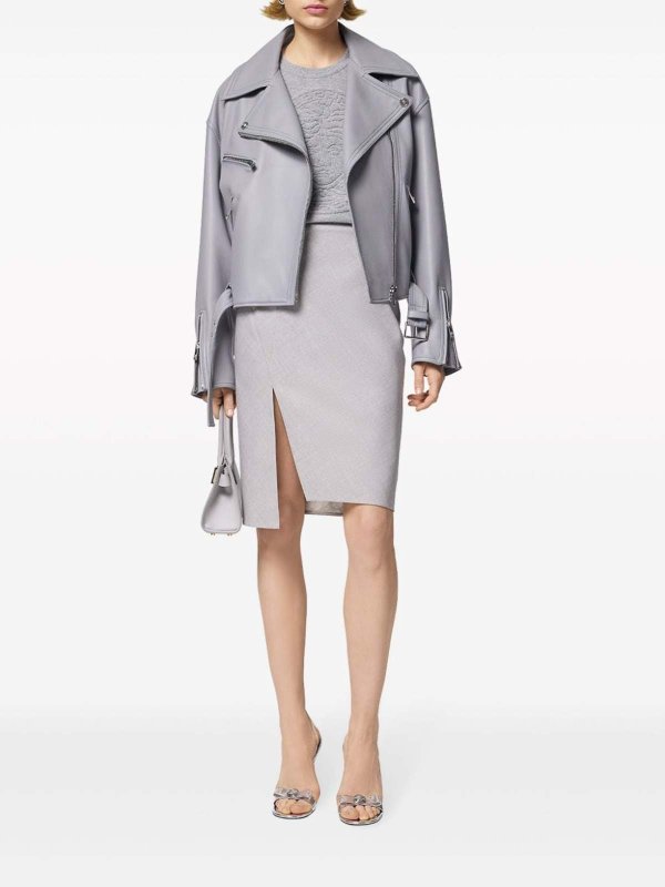 VERSACE: Strickpullover mit Rundhalsausschnitt online - Rundhalspullover - Grau