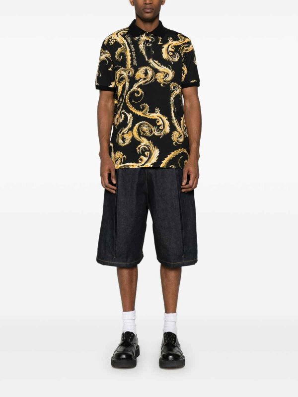 ポロシャツ - 黒 shop online: Versace Jeans Couture