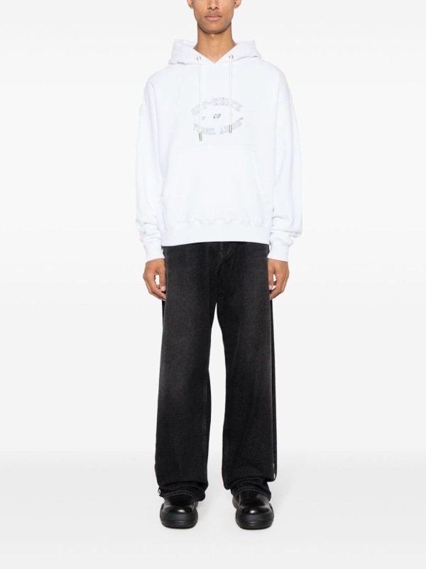 OFF-WHITE: Sweatshirts & Sweaters online - Cotton Hoodie With Print