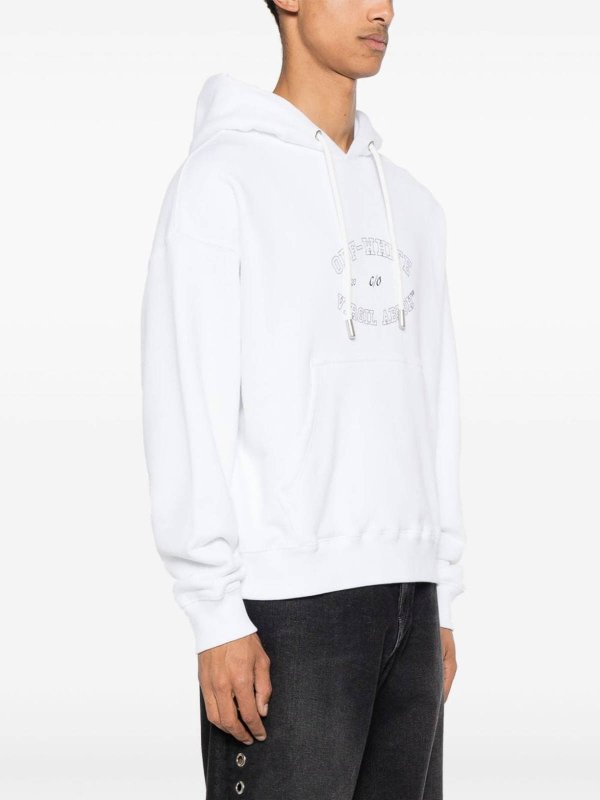 Cotton Hoodie With Print shop online: OFF-WHITE