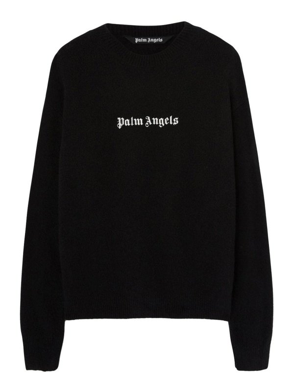 Palm Angels: Sweatshirts und Pullover - Rundhalspullover - Weiß