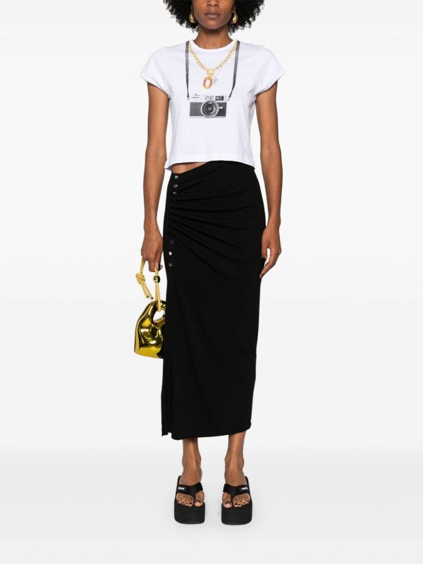 The Best Shops PACO RABANNE: Knee length skirts & Midi - Elastic Skirt With Side Slit