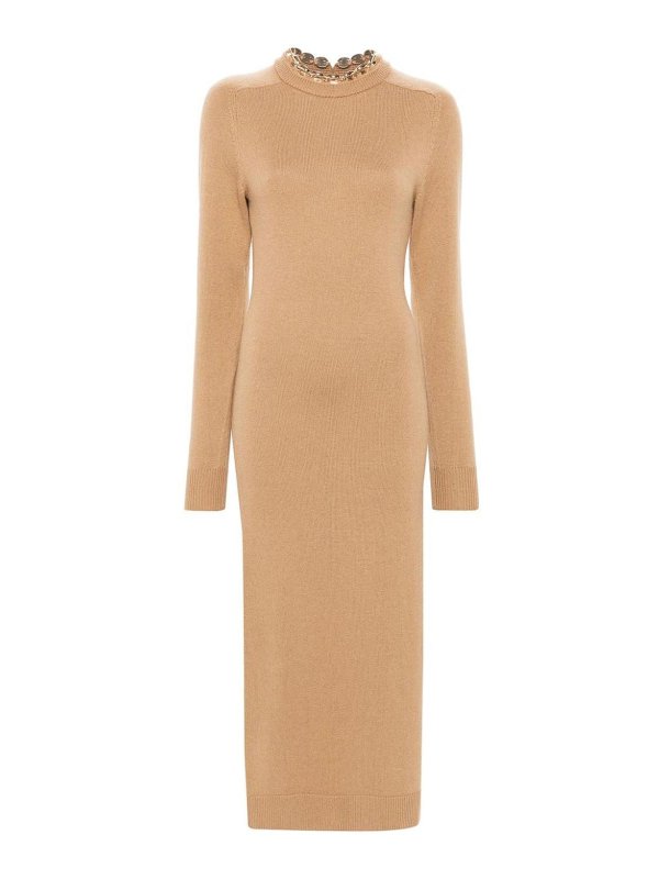 PACO RABANNE: Vestidos largos - Vestido Largo - Camel