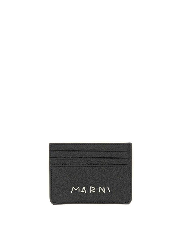 Marni: wallets & purses - Card Holder With Logo Darning