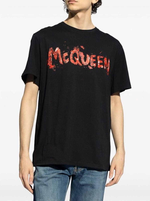 Alexander Mcqueen T-Shirt - Black - Men|794578QTABO0512 Alexander Mcqueen T-Shirt - Black - Men|794578QTABO0512