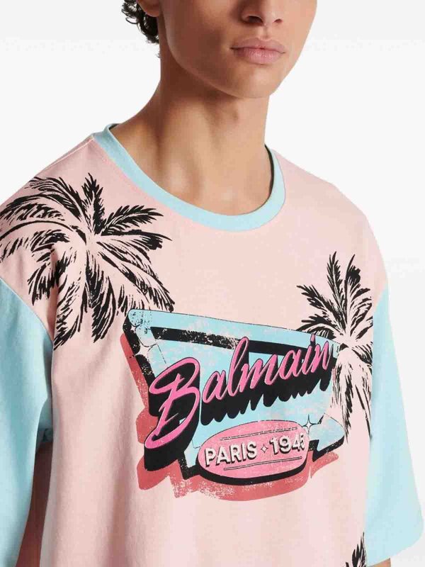 Balmain: T-shirts online - T-Shirt - Nude