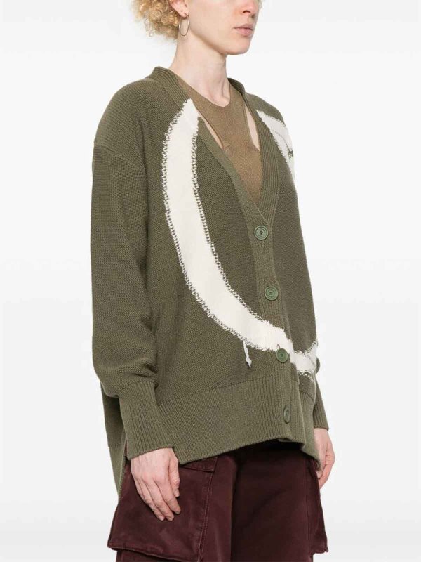OFF-WHITE: Pull col rond online - Pull Col Rond - Vert