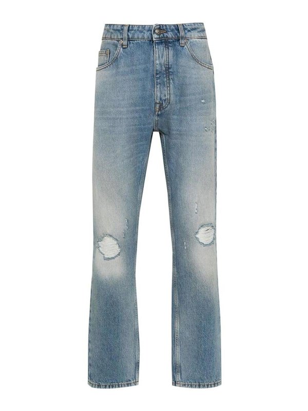 Palm Angels: Straight Leg Jeans - Straight Leg Jeans - Blau