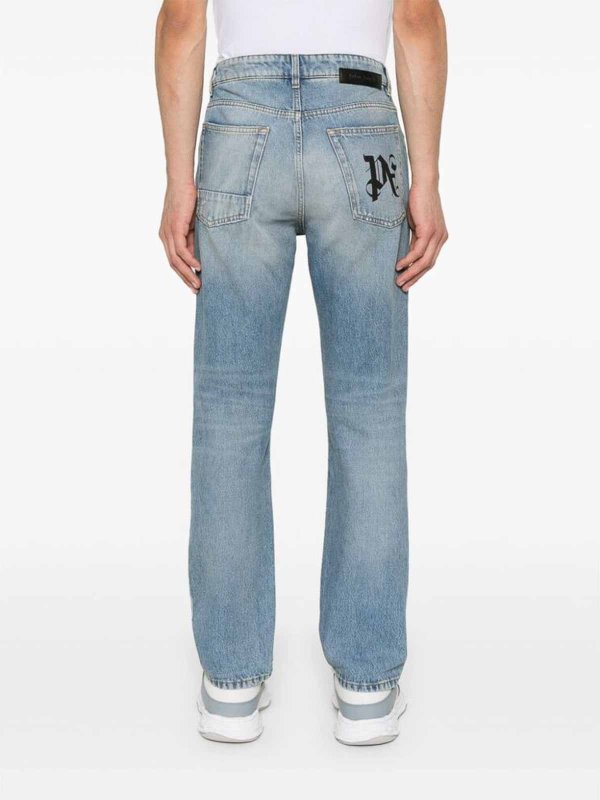Straight Leg Jeans - Blau shop online: Palm Angels