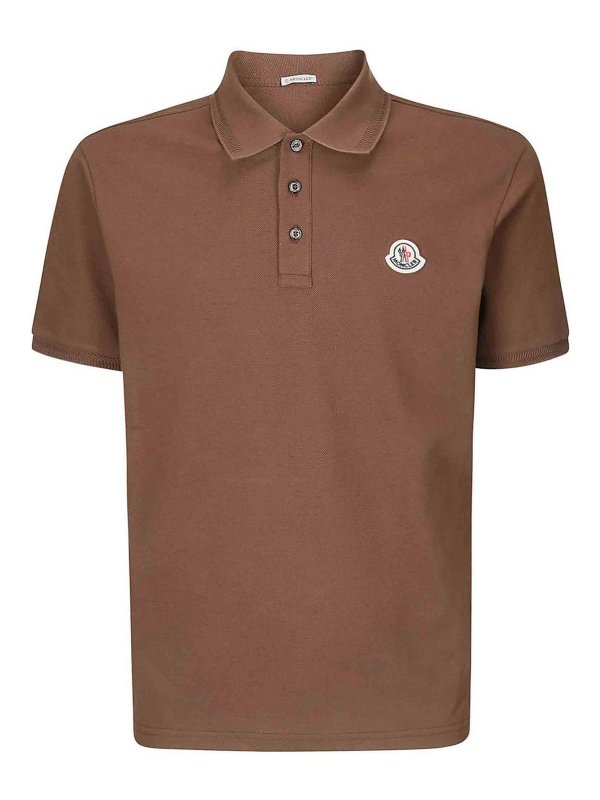 MONCLER: ポロシャツ - ポロシャツ - ブラウン