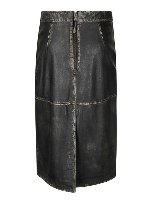 P.A.R.O.S.H.: leather skirts - Midi leather skirt