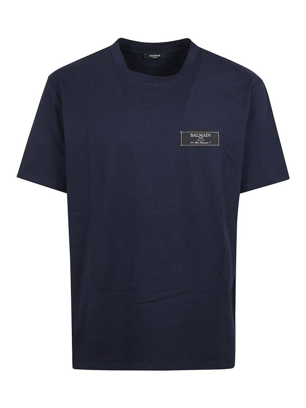 Balmain: T-shirts - T-Shirt - Dunkelblau