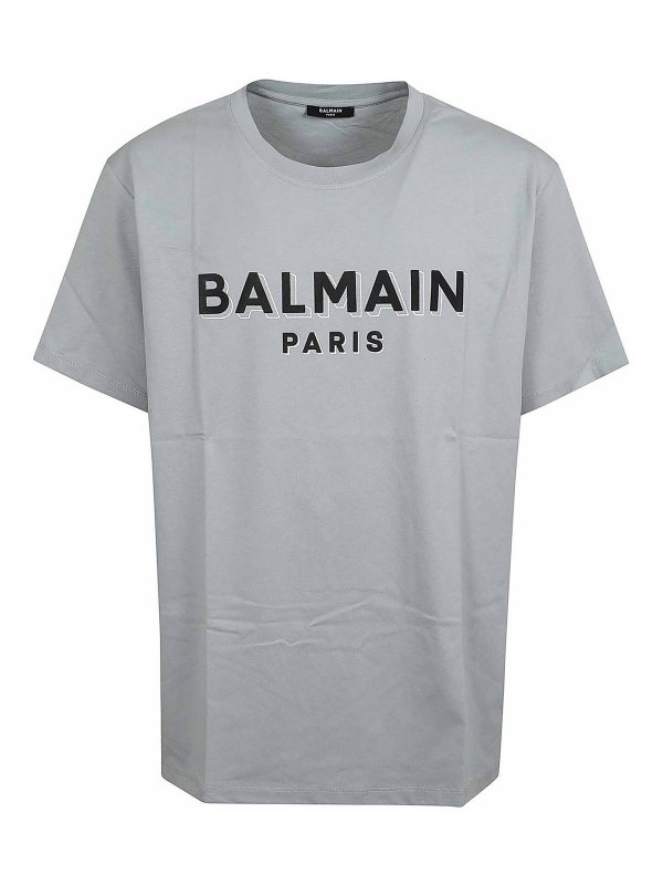 Balmain: Camisetas - Camiseta - Gris Oscuro