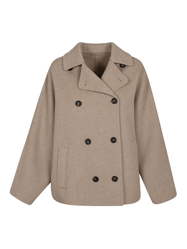 BRUNELLO CUCINELLI: Kurze Mäntel - Kurzer Mantel - Camel