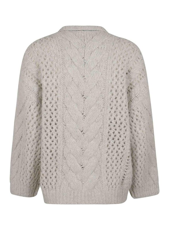 BRUNELLO CUCINELLI: Strickpullover mit Rundhalsausschnitt online - U-Boot-Pullover - Schwarz