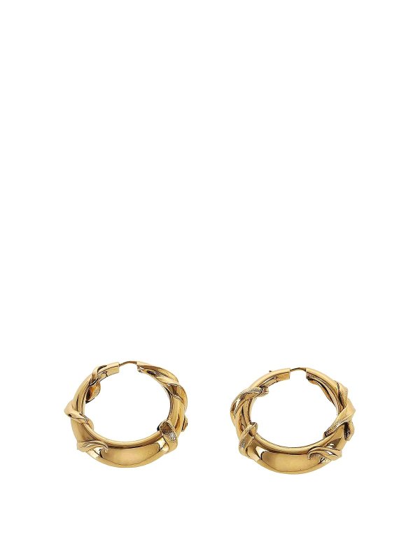 ALEXANDER MCQUEEN: Earrings - Antique gold finish hoop earrings