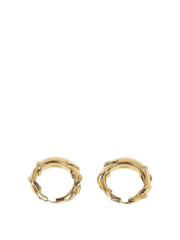 ALEXANDER MCQUEEN: Earrings online - Antique gold finish hoop earrings