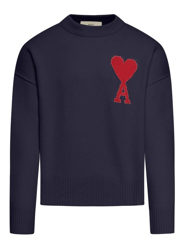 AMI PARIS: crew necks - Red Adc Sweater