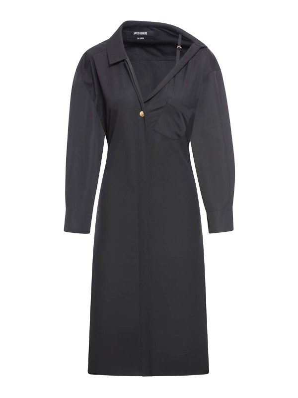 【JACQUEMUS】 La Robe Chemise ドレス 243DR1241519990 Jacquemus The Robe Chemise dress - Black - Women