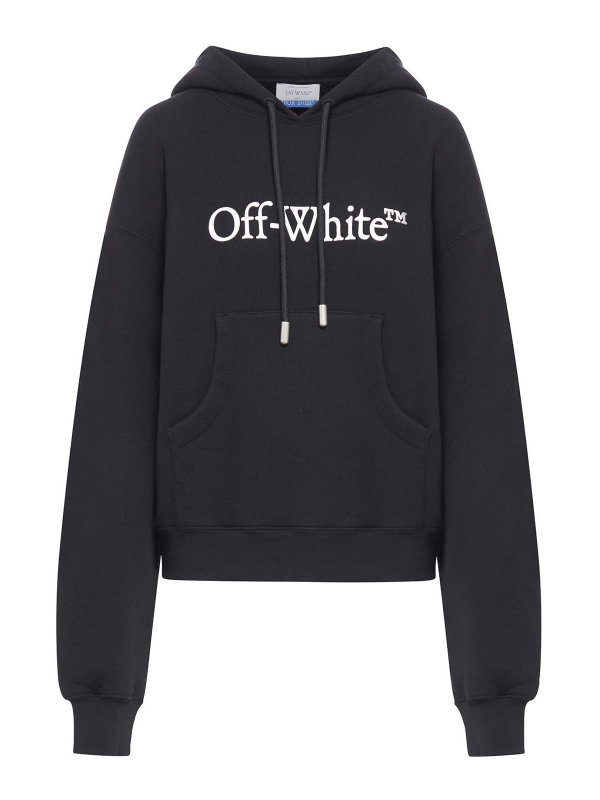 OFF-WHITE: Sweatshirts & Sweaters - Big Logo Bookkish Over Hoodie